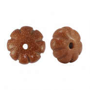 Natuursteen kralen glas bloem Glitter brick brown