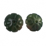 Natuursteen kralen calciet bloem Dark Green