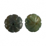 Natuursteen kralen agaat bloem Multicolour green orange