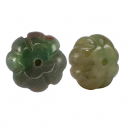 Natuursteen kralen agaat bloem Multicolour green orange