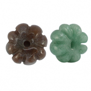 Natuursteen kralen agaat bloem Multicolour green orange