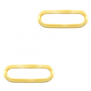 Roestvrij stalen (RVS) Stainless steel bedels/tussenstuk oval Goud