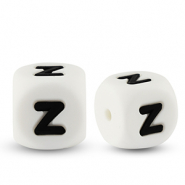 Letterkralen van siliconen Z White-black