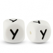 Letterkralen van siliconen Y White-black