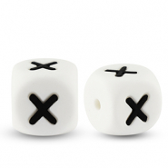 Letterkralen van siliconen X White-black