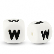 Letterkralen van siliconen W White-black