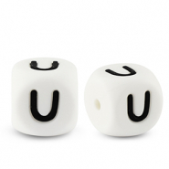 Letterkralen van siliconen U White-black