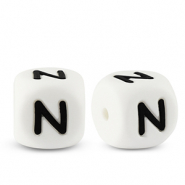 Letterkralen van siliconen N White-black