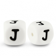 Letterkralen van siliconen J White-black
