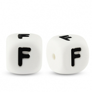 Letterkralen van siliconen F White-black