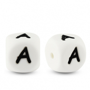 Letterkralen van siliconen A White-black