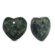 Natuursteen bedels glas hart Black-grey