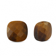 Natuursteen kralen tijgeroog vierkant Golden brown