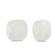Natuursteen kralen glas vierkant White