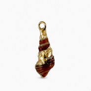 Schelp hangers specials Dark brown-gold