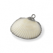 Schelp hangers specials Sint Jacobsschelp White-silver