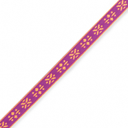 Lint met tekst flowers Neon purple-orange