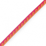 Lint met tekst golven Orange-pink