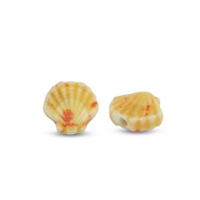 Kralen keramiek schelp Orange-red