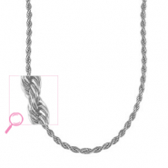Roestvrij stalen (RVS) Stainless steel kettingen twisted Silver