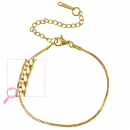 Roestvrij stalen (RVS) Stainless steel armbanden snake Gold