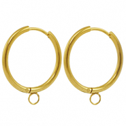 Roestvrij stalen (RVS) Stainless steel oorbellen creolen 22mm Gold