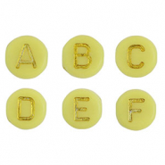 Letterkralen van acryl mix Yellow-gold
