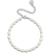 Roestvrij stalen (RVS) Stainless steel armbanden parels Silver