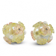 Acryl kralen bloem Yellow-pink