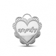 Roestvrij stalen (RVS) Stainless steel bedels ''amour'' Silver