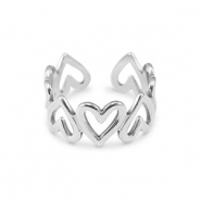 Roestvrij stalen (RVS) Stainless steel ringen hart Silver