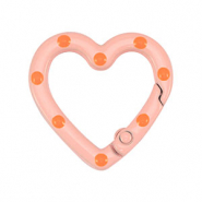 Gekleurde onderdelen sleutelhanger hart Pink-orange
