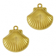 Roestvrij stalen (RVS) Stainless steel bedel schelp Gold