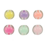 Acryl kralen rond hart Multicolor