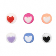 Acryl kralen rond hart Multicolor
