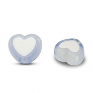 Acryl kralen hart Light blue-white