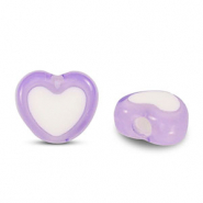 Acryl kralen hart Purple