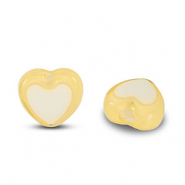Acryl kralen hart Yellow-white