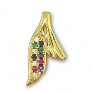 Brass TQ metaal bedels vin Gold-multicolor