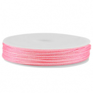 Macramé draad gevlochten 1mm Pink metallic
