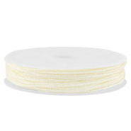 Macramé draad gevlochten 1mm Off white metallic