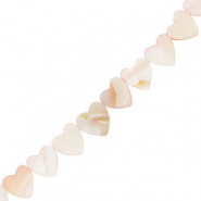 Schelp kralen hart Light pink