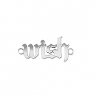 Roestvrij stalen (RVS) Stainless steel bedels tussenstuk ''wish'' Silver
