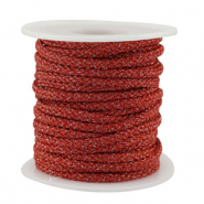 Trendy koord gevlochten 3.5mm Red-silver