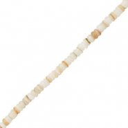 Schelp kralen disc White-sand brown