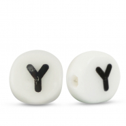 Letterkralen van keramiek Y White-black