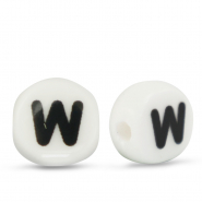 Letterkralen van keramiek W White-black