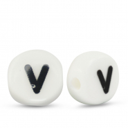 Letterkralen van keramiek V White-black