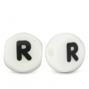 Letterkralen van keramiek R White-black