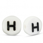 Letterkralen van keramiek H White-black